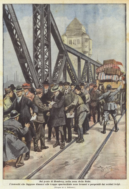 Na mostě Homberg v Porúří od Achille Beltrame