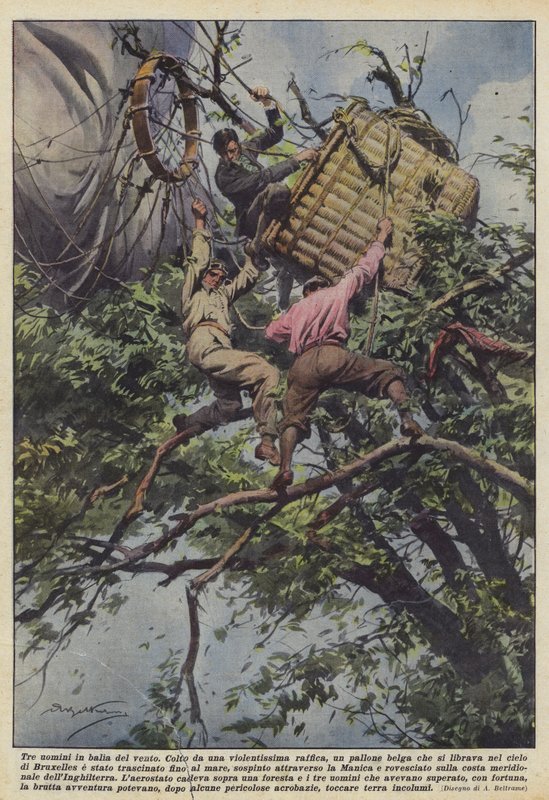 Tři muži ve větru od Achille Beltrame