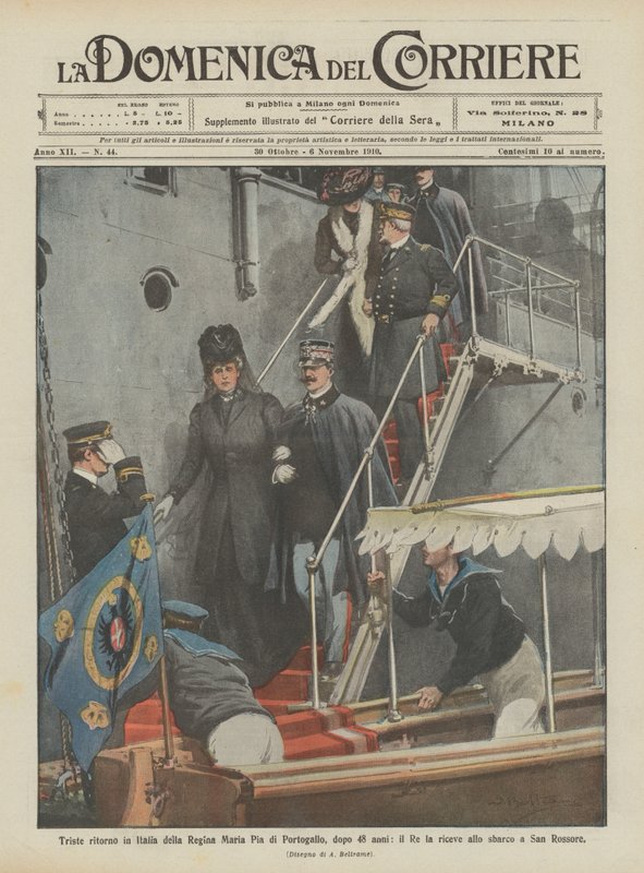 Smutný návrat portugalské královny Marie Pia do Itálie, po 48 letech ji král přijme na? od Achille Beltrame