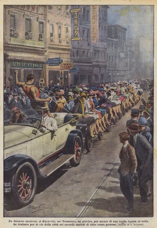 Moderní Samson od Achille Beltrame