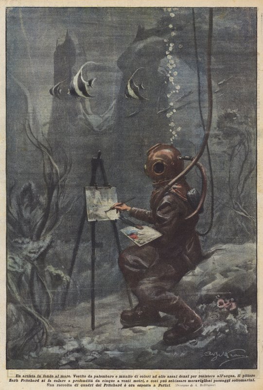 Umělec na dně moře od Achille Beltrame