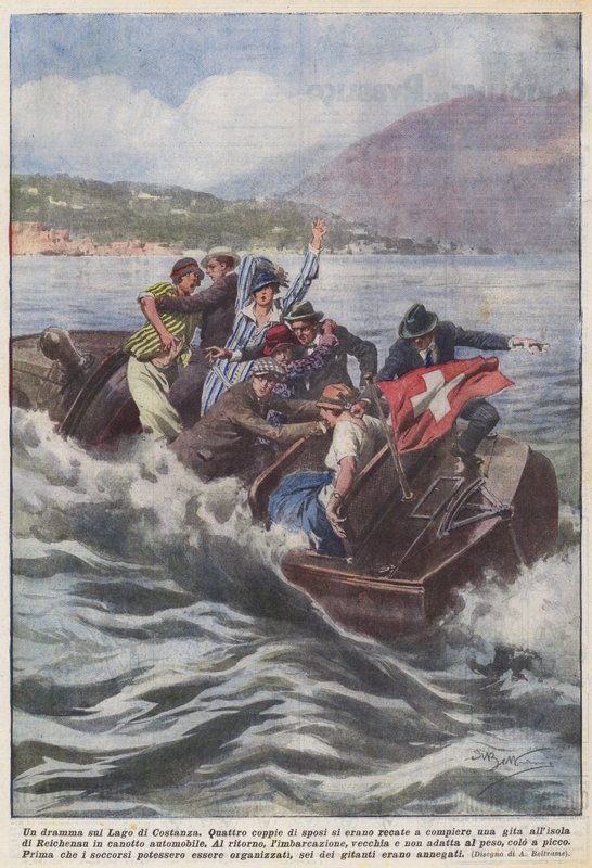 Drama na Bodamském jezeře od Achille Beltrame