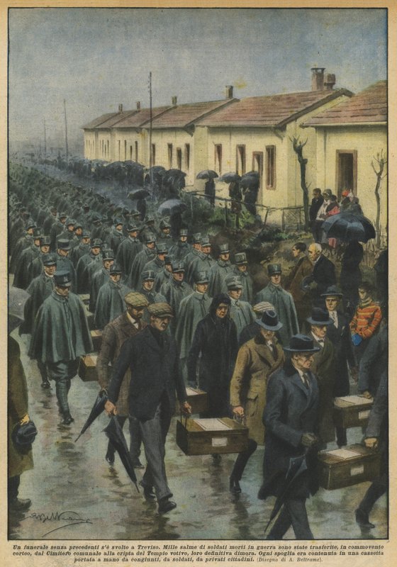 Nevídaný pohřeb v Trevisu od Achille Beltrame