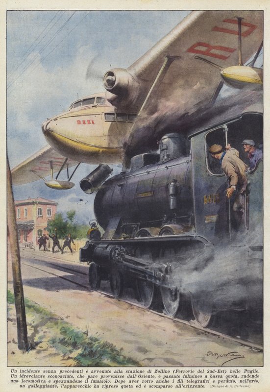 Na stanici Zollino (Ferrovie del Sud-Est) v Apulii došlo k nehodě, která nemá obdoby. od Achille Beltrame