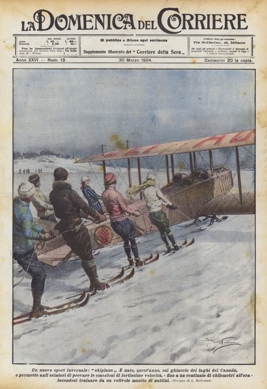 Nový zimní sport, skiplane od Achille Beltrame