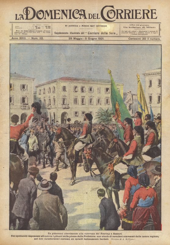 Malebná recepce v karavanu Touring v Sassari od Achille Beltrame