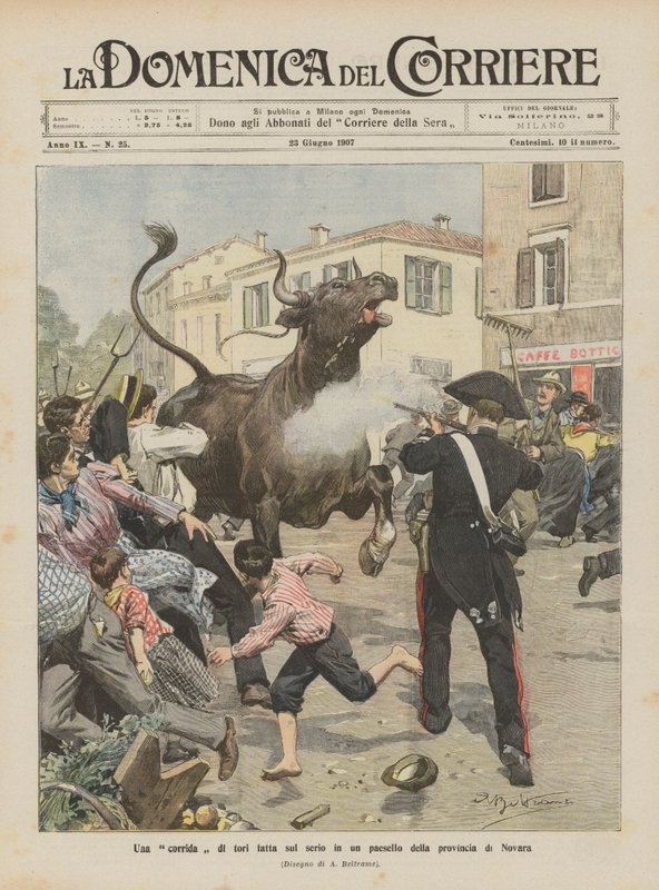 Vážná korida v malé vesnici v provincii Novara od Achille Beltrame