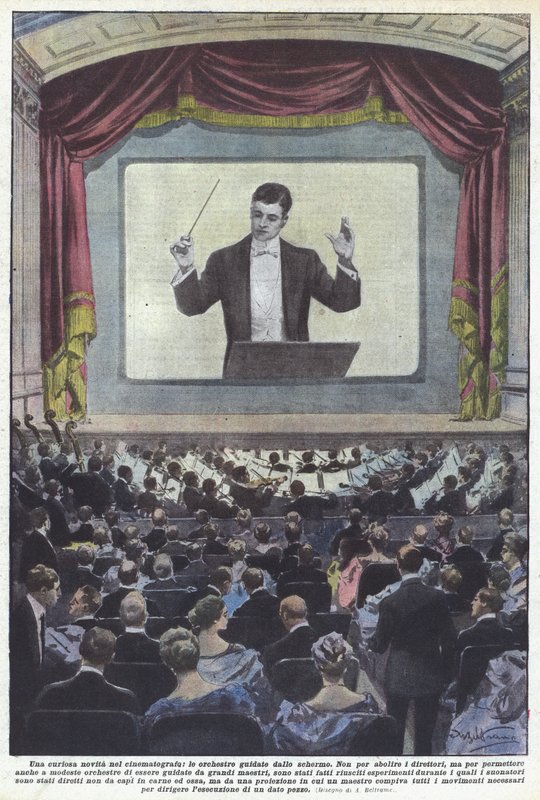 Kuriózní novinka v kině, orchestry řízené plátnem od Achille Beltrame