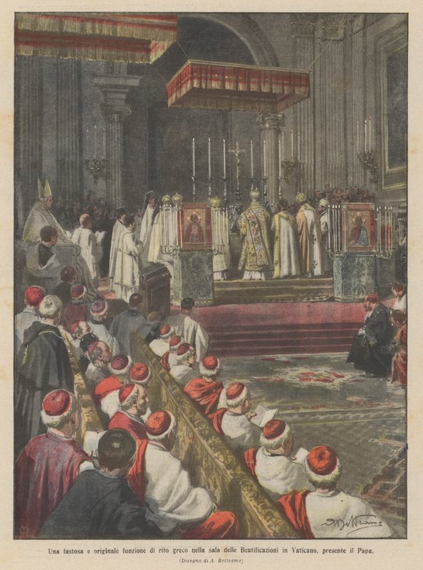 Přepychový a originální řecký obřad v beatifikační místnosti ve Vatikánu za přítomnosti papeže od Achille Beltrame
