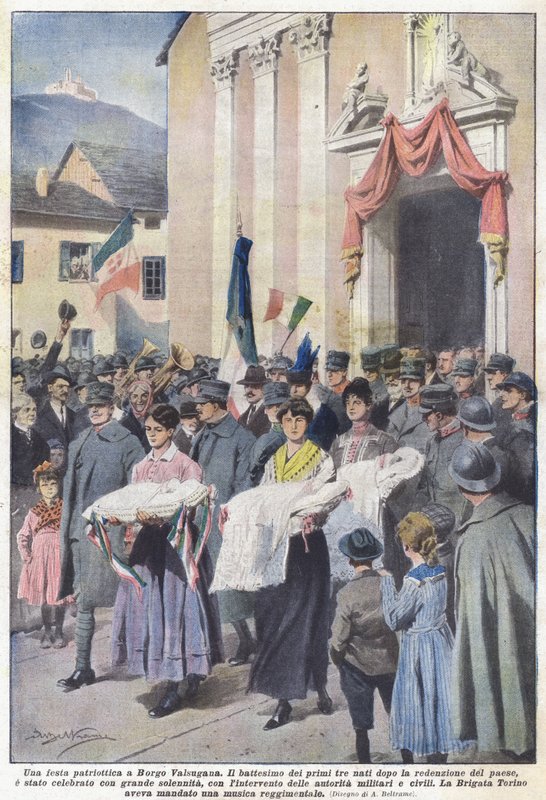 Vlastenecká párty v Borgo Valsugana od Achille Beltrame