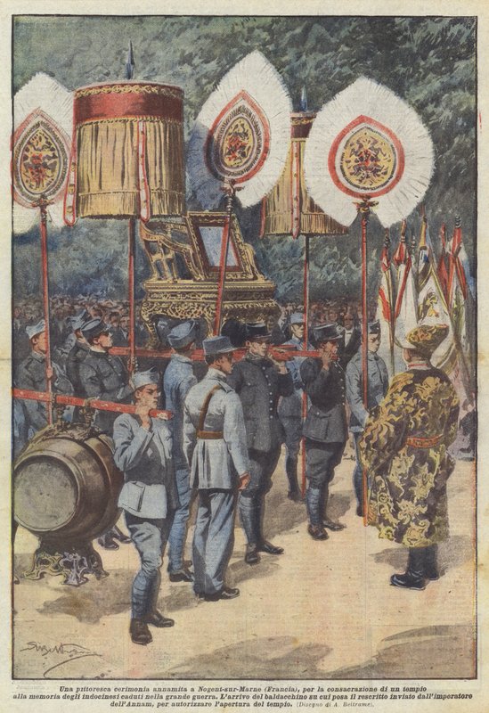 Malebný Annamitský obřad v Nogent-sur-Marne (Francie) na vysvěcení chrámu? od Achille Beltrame