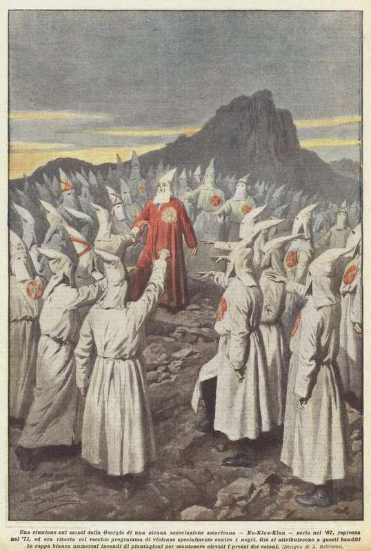 Setkání podivného amerického sdružení Ku-Klux-Klan v horách Georgie? od Achille Beltrame