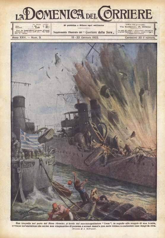 Tragédie v přístavu Pireus (Řecko) od Achille Beltrame