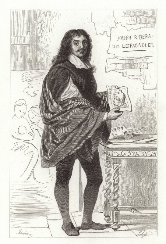 Jusepe de Ribera, španělský malíř také známý jako Jose de Ribera, Giuseppe Ribera a Joseph Ribera od Achille Devéria