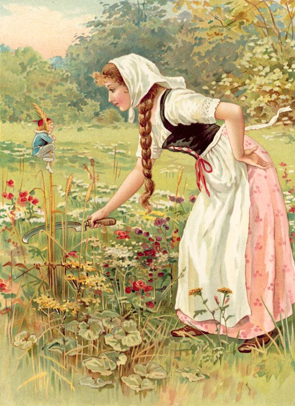 Hop-o-My-Thumb and the Serving-Maid (chromolitho) od Ada Dennis