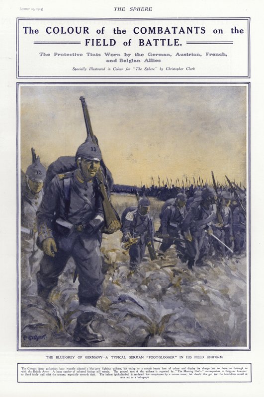 Německá pěchota v polní uniformě, první světová válka, 1914 od Addison Thomas Millar