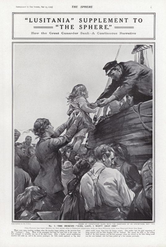 Potopení lodi Lusitania, 1. světová válka, 7. května 1915 od Addison Thomas Millar