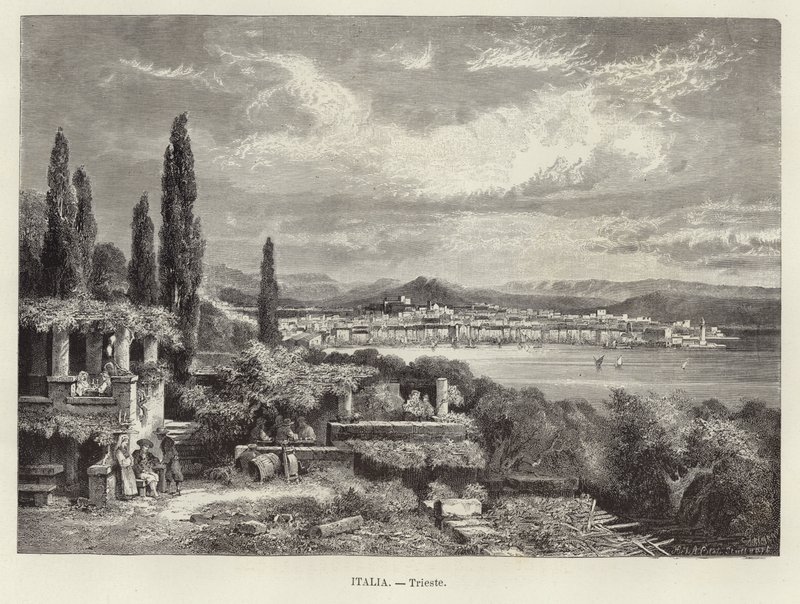 Itálie – Terst. Rytina A Clos od Adolf Closs