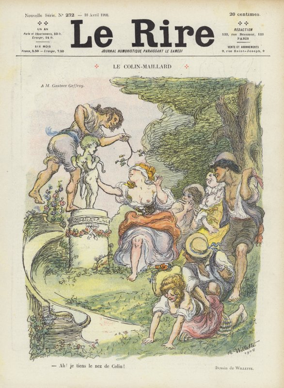Slepecký buff. Ilustrace pro Le Rire od Adolphe Leon Willette