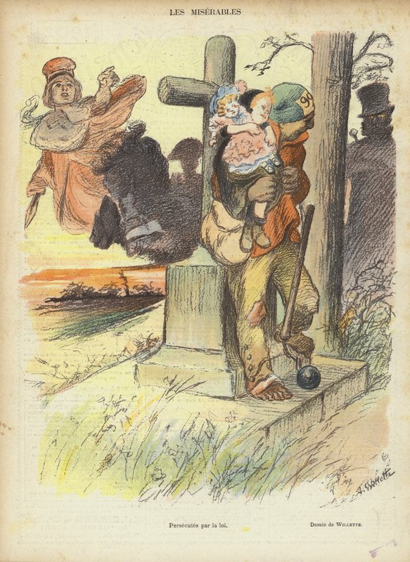 Les Miserables, ilustrace pro Le Rire od Adolphe Leon Willette