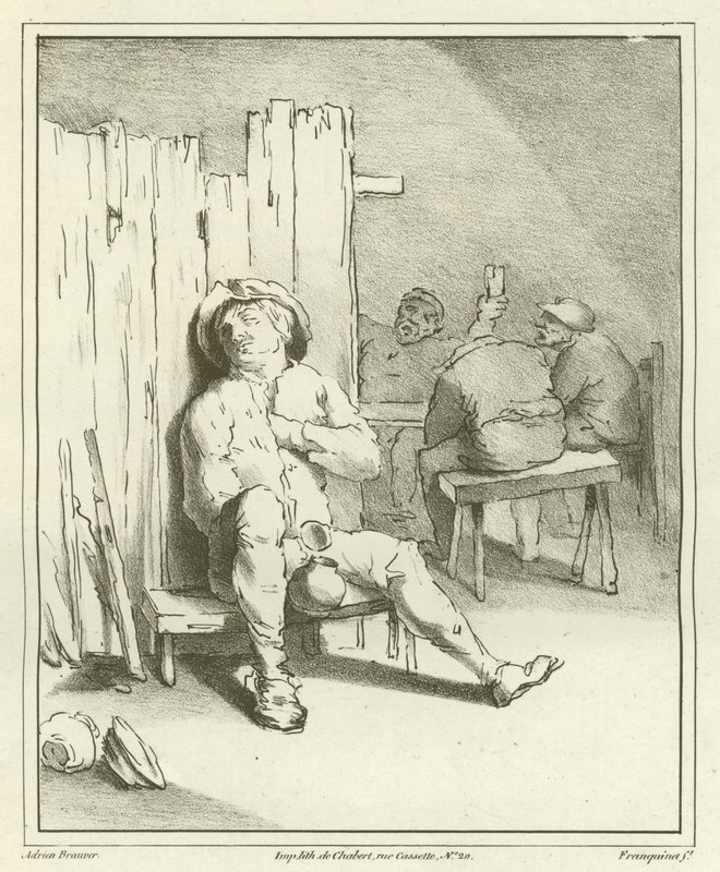 Spící opilec od Adriaen Brouwer
