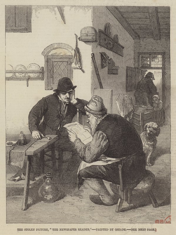 Čtenář novin od Adriaen Jansz. van Ostade