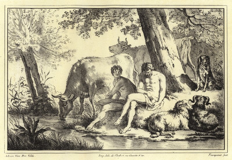 Scéna na břehu řeky od Adriaen van de Velde