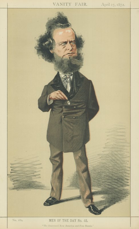Pan William Hepworth Dixon (barevná litografie) od Adriano Cecioni