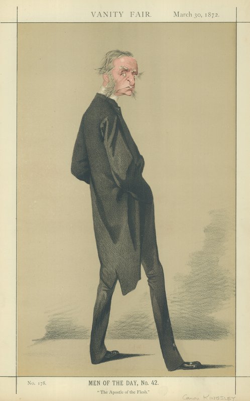 Reverend kanovník Charles Kingsley (barevná litografie) od Adriano Cecioni