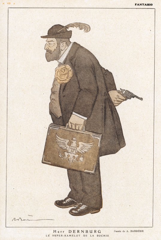 Bernhard Dernburg , německý politik a bankéř (barva litho) od Adrien Barrere
