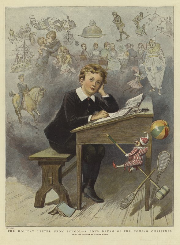 Prázdninový dopis ze školy (barevné lito) od Adrien Emmanuel (after) Marie