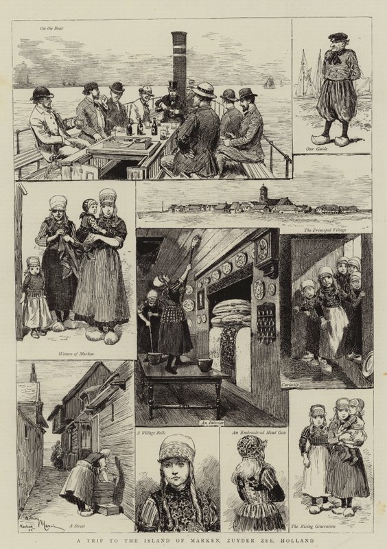 Výlet na ostrov Marken, Zuyder Zee, Holandsko od Adrien Emmanuel Marie