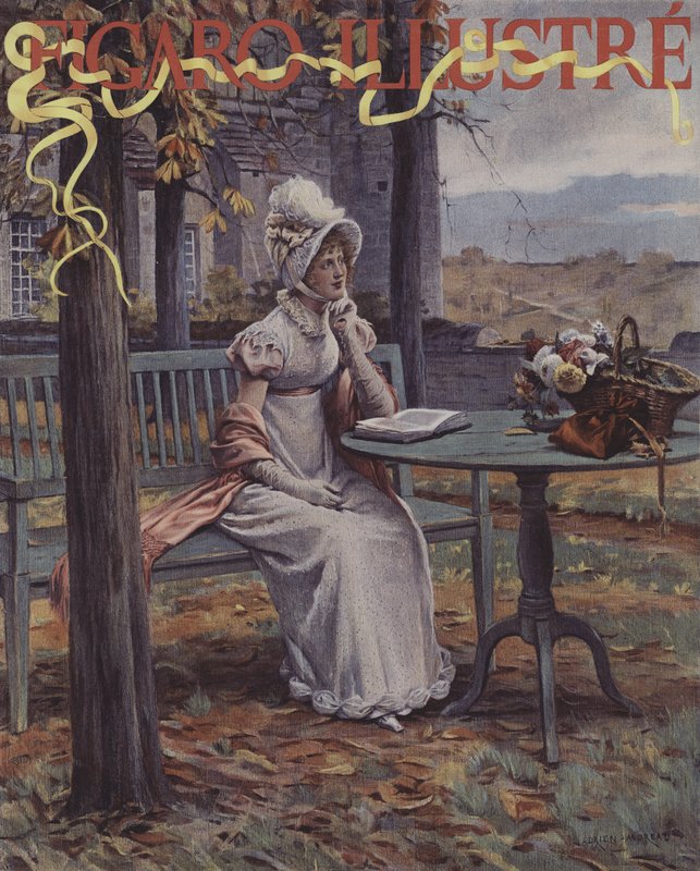 Podzim (podzim). Obálka Le Figaro Illustre, listopad 1894 (chromotypograf) od Adrien Moreau