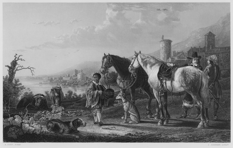Negro-Page, z obrázku v královské sbírce (rytina) od Aelbert (after) Cuyp