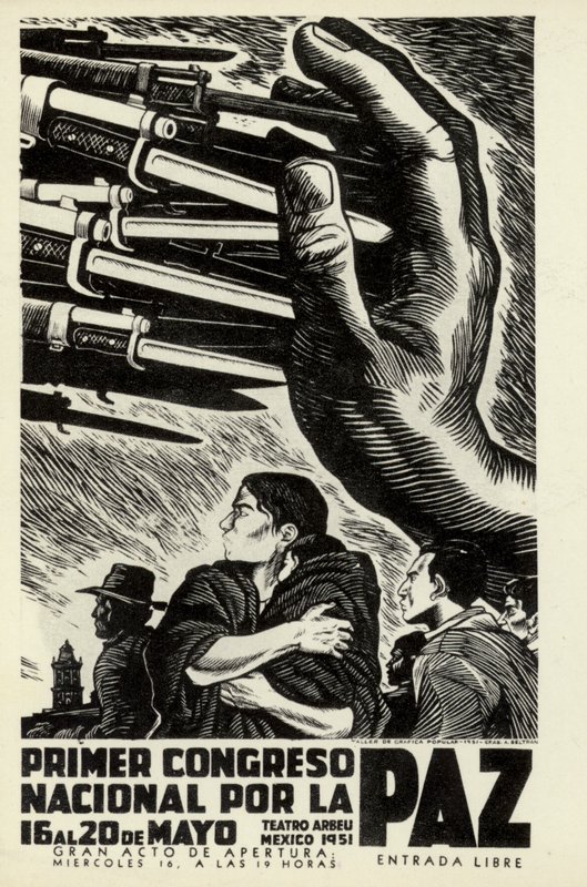 Plakát k Prvnímu národnímu mírovému kongresu, Mexiko, 16.-20. května 1951 od after Albert Robida