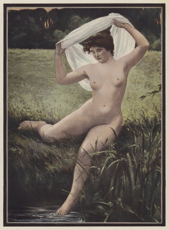 Žena koupající se (barva lito) od Albert Auguste Fourie