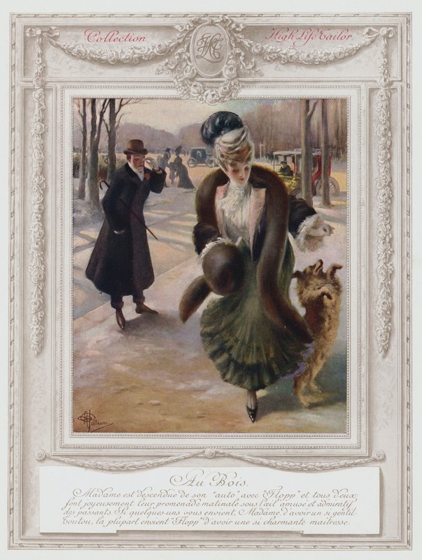 Belle Epoque Paris, módní dáma v Bois de Boulogne (barva litho) od Albert Guillaume