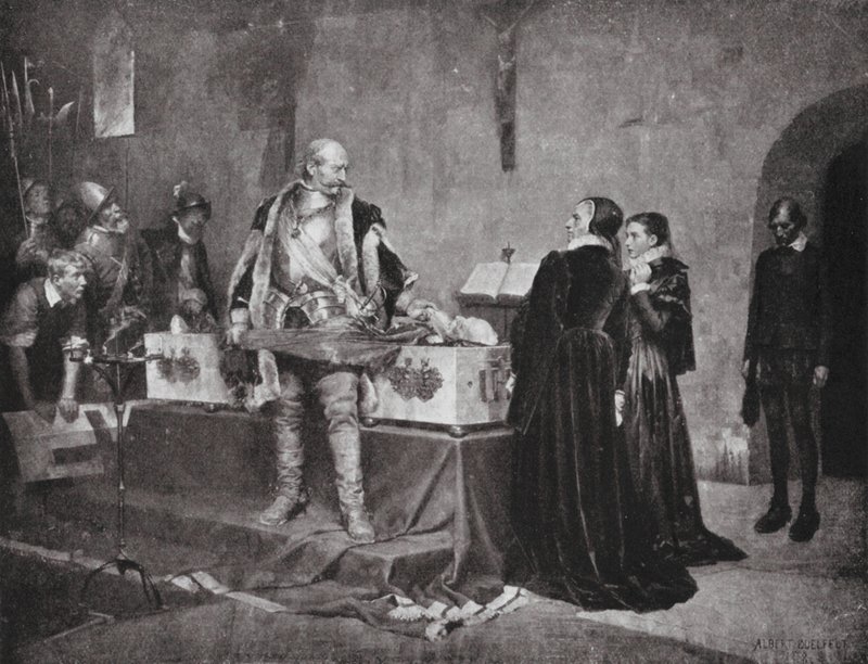 Vévoda Karel uráží mrtvolu svého nepřítele Fleminga (litografie) od Albert Gustaf Aristides (after) Edelfelt