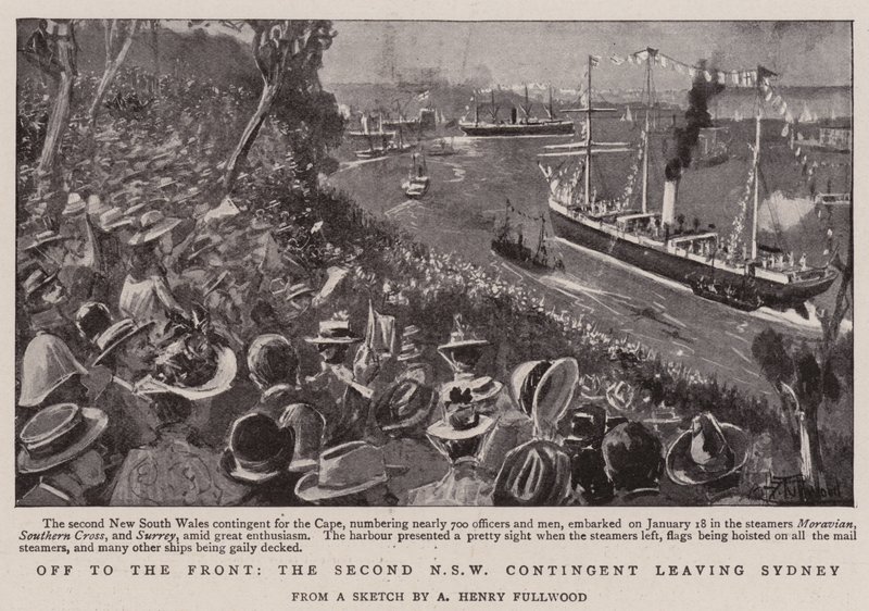 Na frontě, druhý NSW kontingent opouštějící Sydney od Albert Henry Fullwood