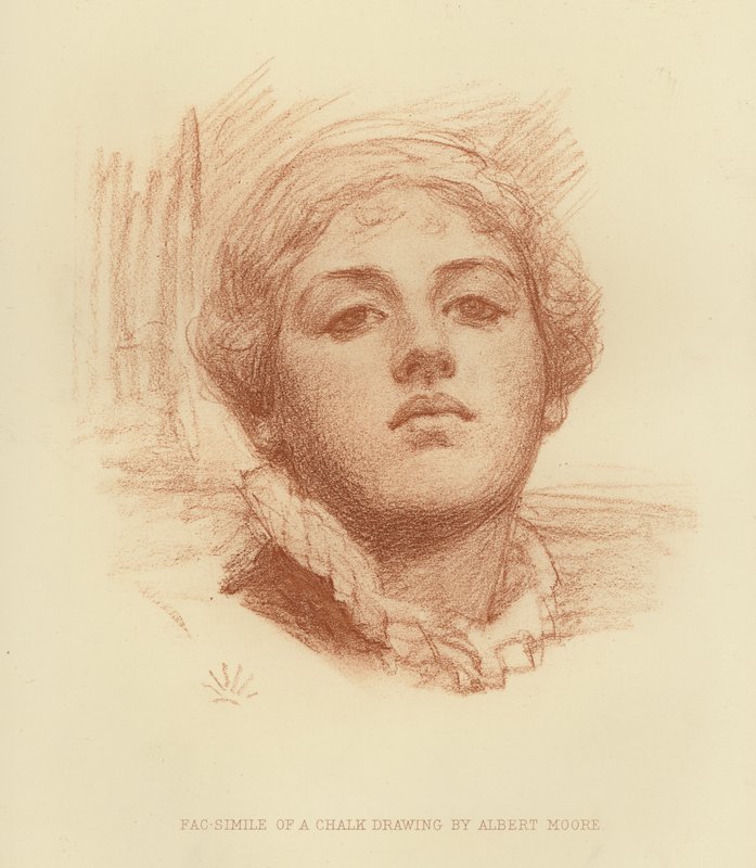 Faksimile kresby křídou (rytina) od Albert Joseph (after) Moore