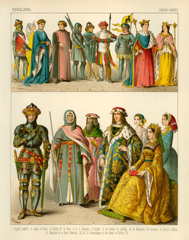 Anglický kostým 1400-1450 od Albert Kretschmer