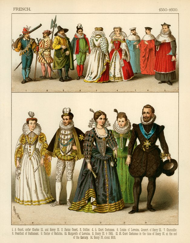 Francouzský kostým 1550-1600 od Albert Kretschmer