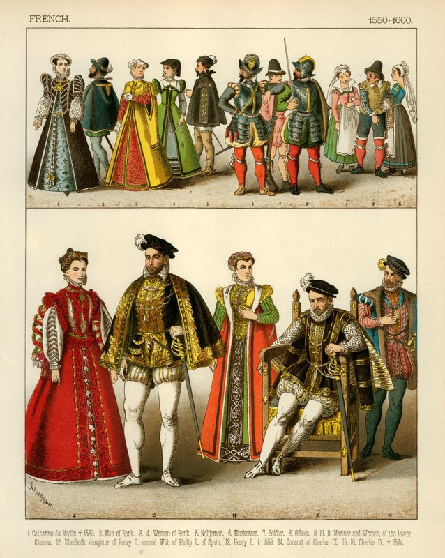 Francouzský kostým 1550-1600 od Albert Kretschmer