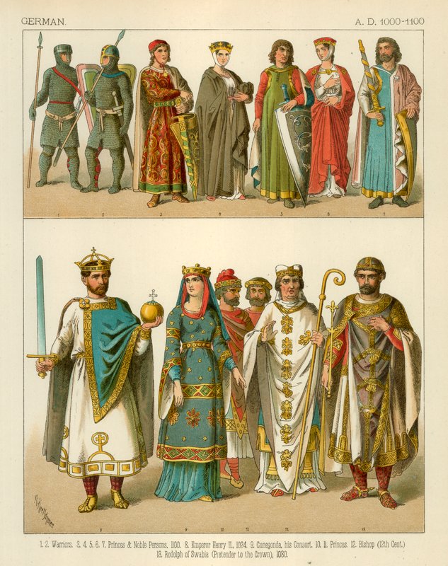Německý kostým 1000-1100 našeho letopočtu od Albert Kretschmer