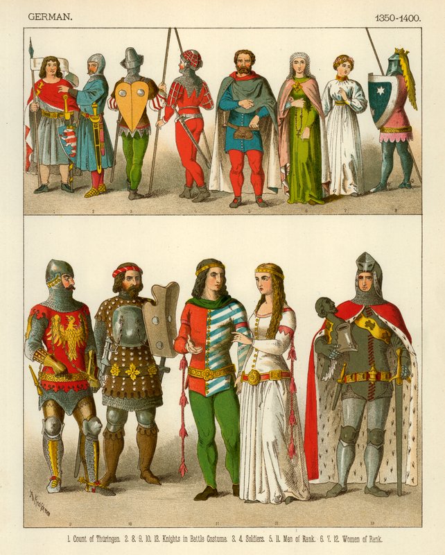 Německý kroj 1350-1400 od Albert Kretschmer