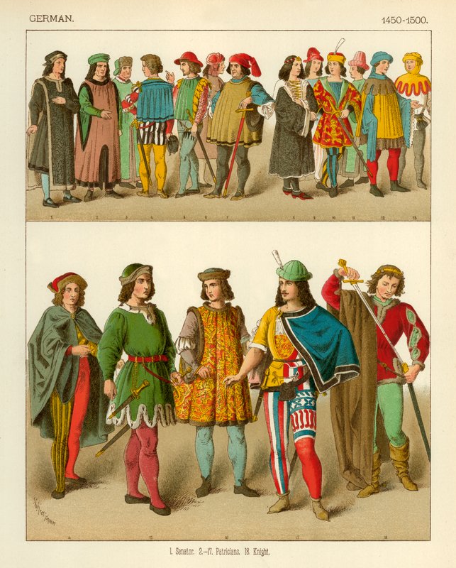 Německý kroj 1450-1500 od Albert Kretschmer