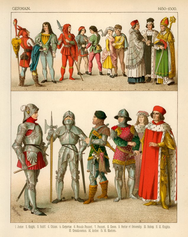 Německý kroj 1450-1500 od Albert Kretschmer