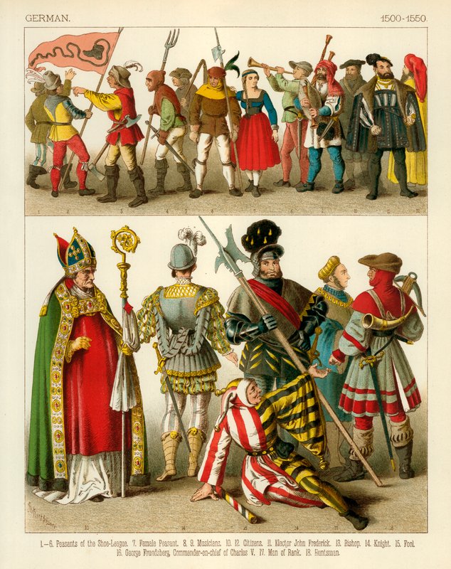 Německý kroj 1550-1600 od Albert Kretschmer