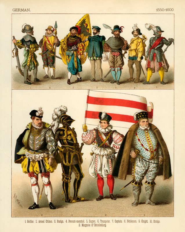 Německý kroj 1550-1600 od Albert Kretschmer