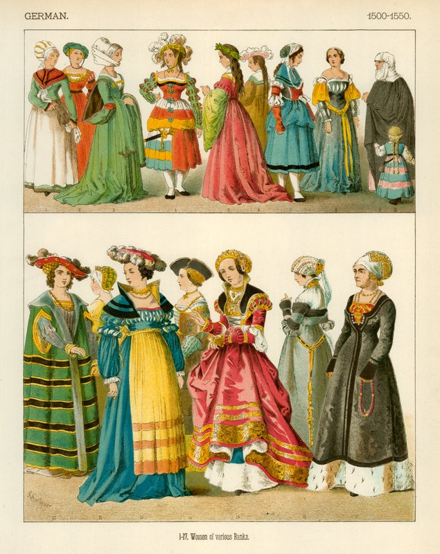 Německé kroje 1500-1550 od Albert Kretschmer
